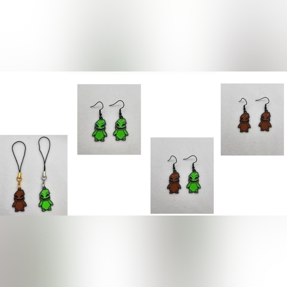 Oogie‎ Boogie Nightmare Before Christmas Earrings & Phone Charms! HypoAllergenic